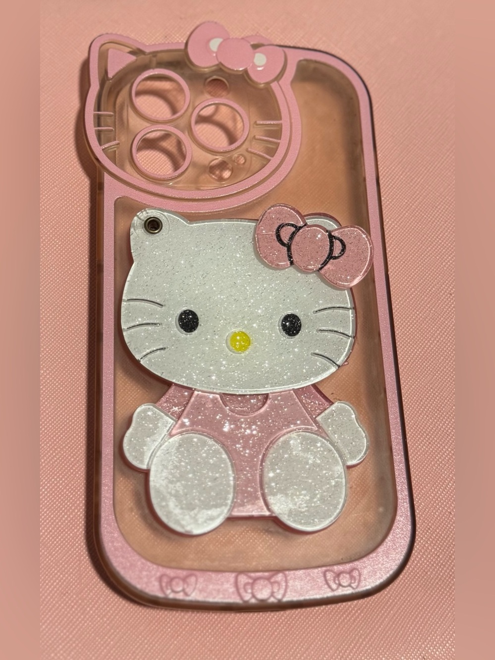 iPhone 13Pro Hello Kitty Pink Glitter Phone Case - Cute Protective Cover